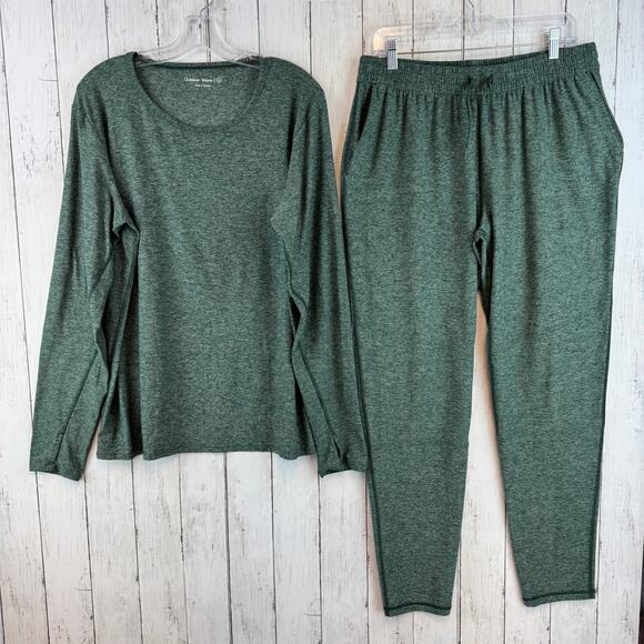 Outdoor Voices Green CloudKnit All Day Sweatpants & Long Sleeve 2-Pc Set Size XL